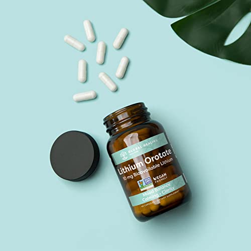 Global Healing Lithium Orotate Brain Health Supplement - Supports Mood Global Healing Center uk supplements