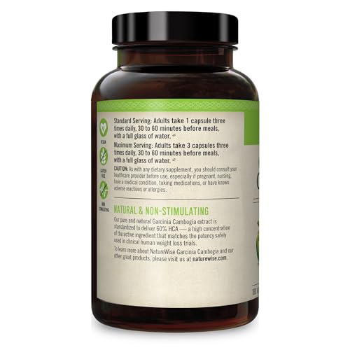 Naturewise Garcinia Cambogia with Pure Garcinia Cambogia Extract, 60% HCA Concentrati NatureWise uk supplements