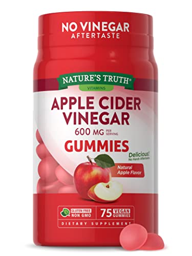 Nature's Truth Apple Cider Vinegar Gummies | 600 mg | 75 Gummies | Natural Apple Flavor Nature's Truth uk supplements