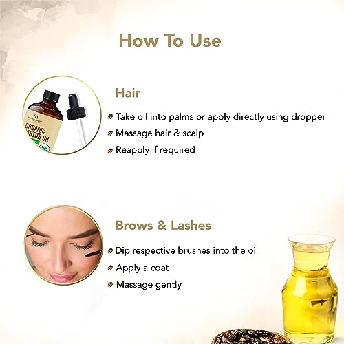 Botanic Hearth Castor Oil | USDA Certified Organic |100% Pure & Hexane Free | Cold Pressed | Growth Botanic Hearth uk supplements