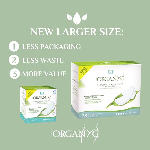 Organyc New and Improved 100% Certified Organic Cotton Overnight Feminine Pads Organyc uk supplements