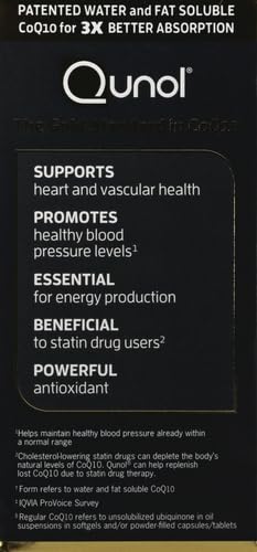 Qunol CoQ10 100mg Softgels, Ultra CoQ10 100mg, 3x Better Absorption, Antioxidant Qunol uk supplements