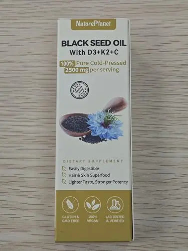 NaturePlanet Organic Soursop Bitters and Black Seed Oil Drops Bundles with Vitamins D3, K2, B6, C | NaturePlanet uk supplements