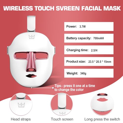 Red Light Therapy M-Ask Red Light Facial M-Ask Red Light Therapy for Face 7-1 Colors Light for Face Home Use LORICK uk supplements