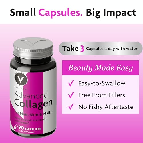 Premium Collagen Supplements for Women - High Strength Marine Collagen with Hyaluronic Acid, Biotin, Vitamin C & E V Vitamini uk supplements