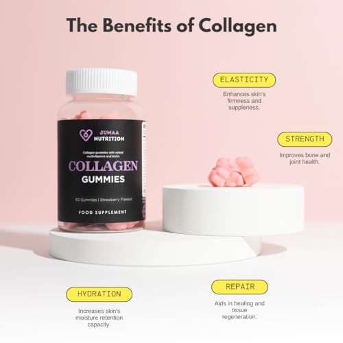 Halal Collagen & Multivitamin Gummies | Type 1 & 3 | 550mg Marine Collagen | 1 Month Supply Jumaa Nutrition uk supplements