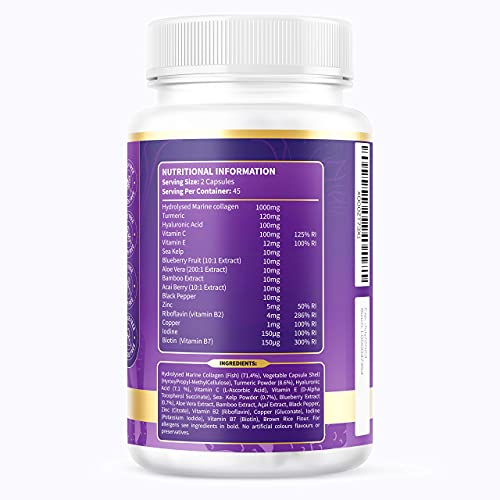 High Strength Marine Collagen Tablets - Skin, Hair, Nails & Joints - Fortified with Hyaluronic Acid Euphoria Bliss uk supplements