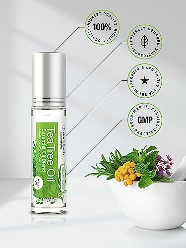 Horbaach Tea Tree Essential Oil Roll On Blend | .33 fl oz (Pack of 2) | Roller for Skin Horbäach uk supplements