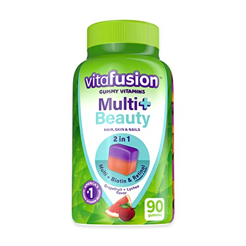 Vitafusion Multivitamin Plus Beauty – 2-in-1 Benefits – Adult Gummy with Hair, Skin & Nails Vitafusion uk supplements