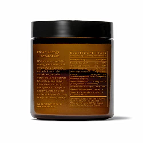 Moon Juice Ting - Vitamin B Complex Powder Supplement - Methylated B12, Folate, Ginseng, L-Glutamine & B Vitamins, Caffeine Free Energy & Digestion Support, Sugar Free, Mango, 1.8 oz, 25 Servings Moon Juice uk supplements