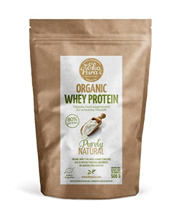 Ekopura Organic Whey Protein 500g | 80% Protein | Hormone Free, GMO-Free, Soy-Free, Additive Free Ekopura uk supplements