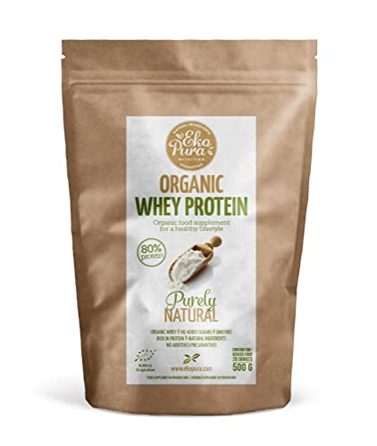 Ekopura Organic Whey Protein 500g | 80% Protein | Hormone Free, GMO-Free, Soy-Free, Additive Free Ekopura uk supplements