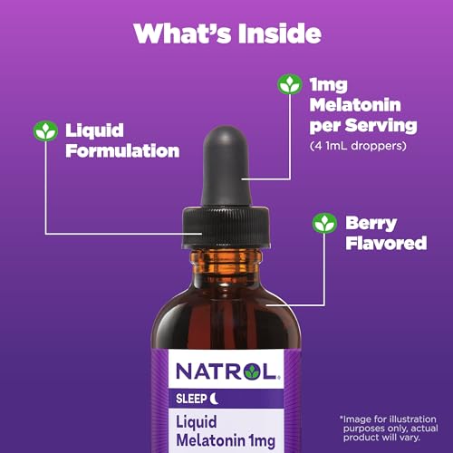 Natrol Liquid Melatonin 1mg, Berry-Flavored Dietary Supplement for Restful Sleep, 2 Fl Oz Natrol uk supplements