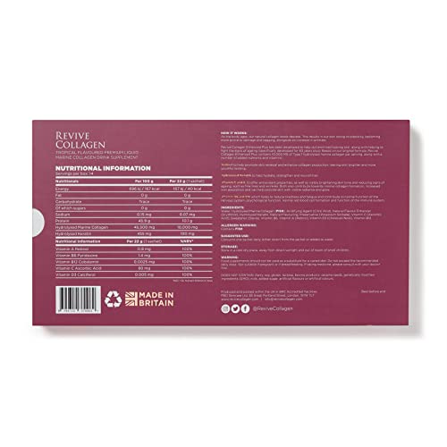 Revive Collagen Enhanced Plus 10,000mg Hydrolysed Marine Collagen Drink with Added Vitamin A & C Revive Collagen uk supplements