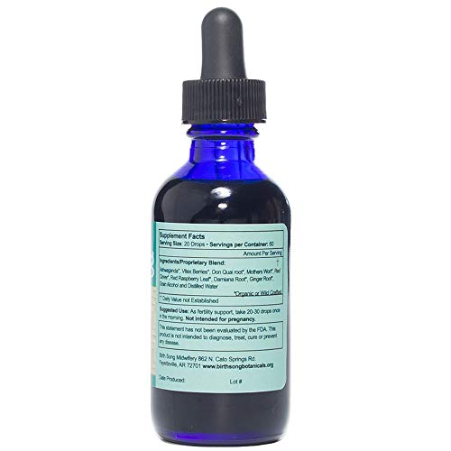 Birth Song Botanicals Fertile Ground Fertility Liquid Tincture, Herbal Supplement to Help Regulate Birth Song Botanicals uk supplements