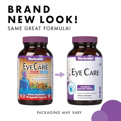 Bluebonnet Nutrition Eye Care Macular & Blue, Eye Health & Blue Light Support*, Vegan, Kosher-Certified, Gluten-Free, Dairy-Free, 60 Vegetable Capsules, 30 Servings BlueBonnet uk supplements