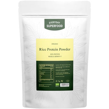 Everyday Superfood Organic Rice Protein Powder, 1kg, 80% Protein, Unflavoured, Vegan & Kosher Everyday Superfood uk supplements