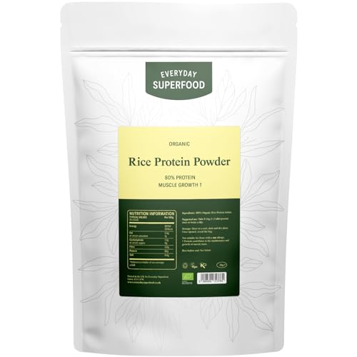 Everyday Superfood Organic Rice Protein Powder, 1kg, 80% Protein, Unflavoured, Vegan & Kosher Everyday Superfood uk supplements