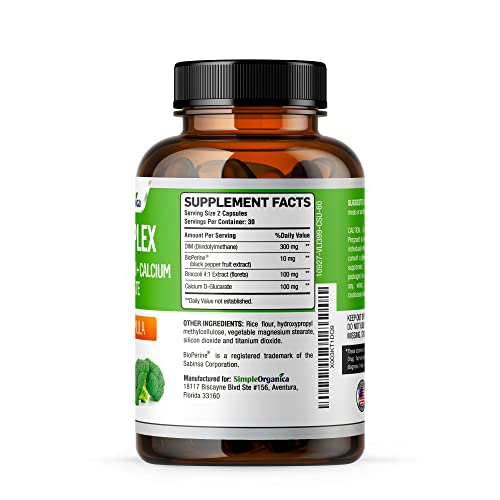 Simple Organica DIM Supplement for Women and Men 300mg with BioPerine, Broccoli Simple Organica uk supplements