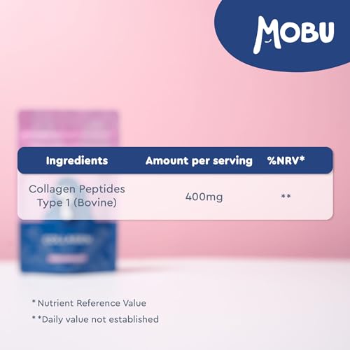 Hydrolysed Collagen 400mg 120 Capsules | Hair, Skin and Joint Health Supplement | Bovine Collagen for Women & Men MOBU uk supplements