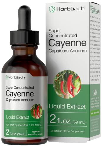 Cayenne Pepper Liquid Extract | 2 fl oz | Vegetarian, Non-GMO, Gluten Free Supplement Horbäach uk supplements