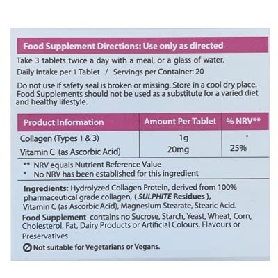 AHS Super Collagen + Vitamin C Tablets 120 Tablets - 6000mg Collagen per Serving - 1 Month Supply AHS uk supplements