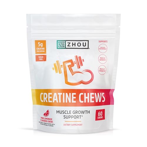 Zhou Nutrition Creatine Monohydrate Chewables 5g for Men & Women, Sugar Free Zhou Nutrition uk supplements