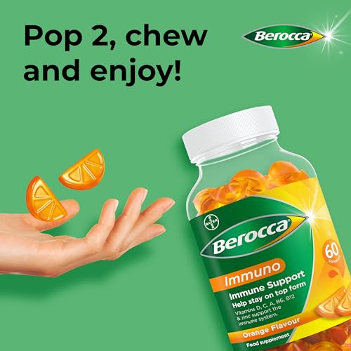 Berocca Immuno Gummy Vitamins, Orange Flavour, Bursting with Immune System Berocca uk supplements
