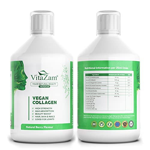 VitaZam Vegan Collagen Liquid 5000mg Hydrolyzed Collagen Peptides for Women VitaZam uk supplements