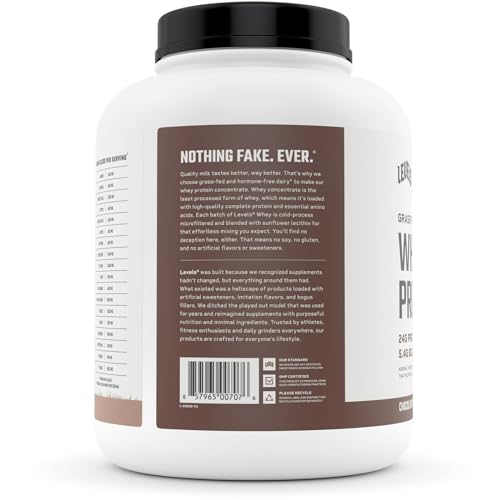 Levels Grass Fed 100% Whey Protein, No Hormones, Chocolate Mocha, 5LB Levels Nutrition uk supplements