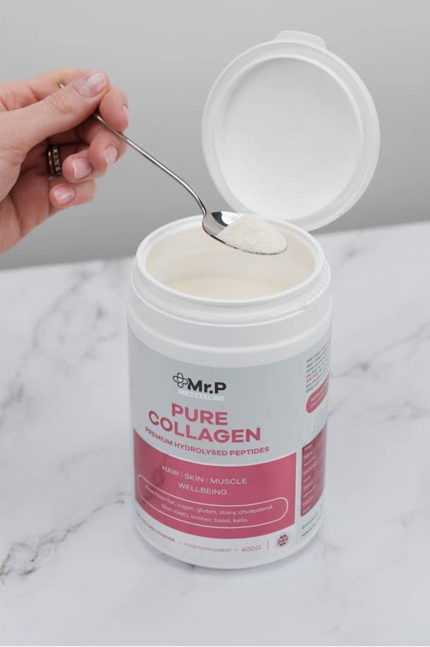 Mr.P Health Pure Collagen Peptides 400g Types I III Food Supplement Unflavoured Powder MR.P Health uk supplements