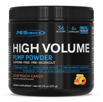 PEScience High Volume Nitric Oxide Booster Pump Pre Workout Powder, Sour Peach Candy PEScience uk supplements