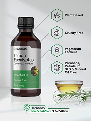 Lemon Eucalyptus Essential Oil | 2 oz | for Massage, Bath, Diffuser, DIY Projects & More Horbäach uk supplements