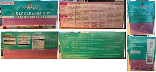 Lakma 14 Day Cleanse Kit Green Tea - 42 Tea Bags HYLEYS uk supplements