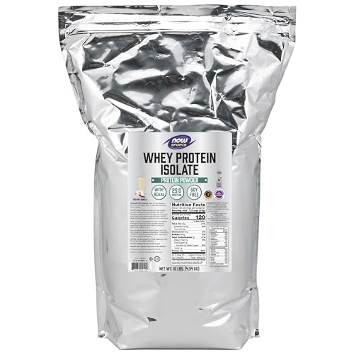 NOW Sports Nutrition, Whey Protein Isolate, 25 g With BCAAs, Creamy Vanilla Powder NOW uk supplements