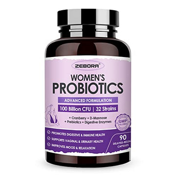 Probiotics for Women Digestive Health with Enzymes & Prebiotics 100 Billion | Vaginal Probiotics ZEBORA uk supplements