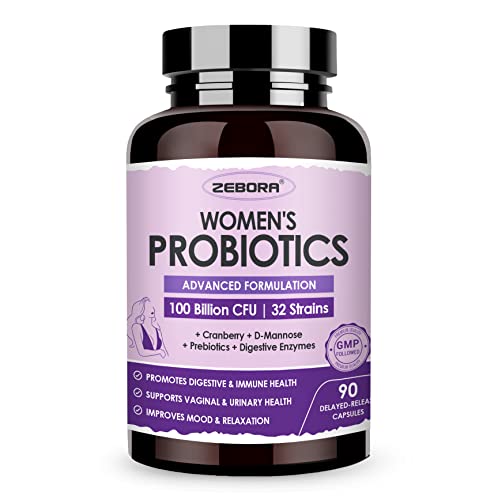 Probiotics for Women Digestive Health with Enzymes & Prebiotics 100 Billion | Vaginal Probiotics ZEBORA uk supplements