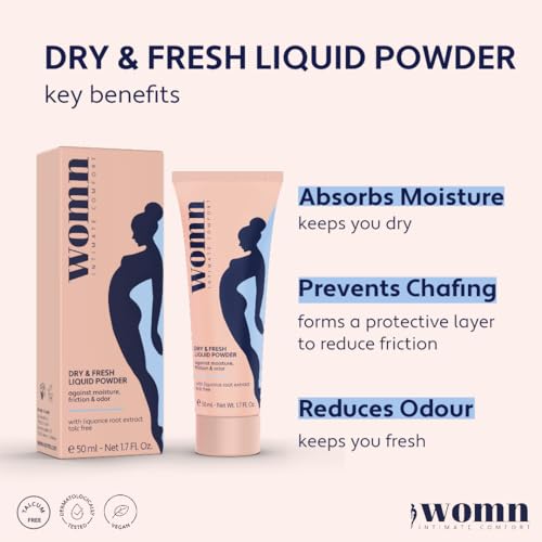 womn Intimate Comfort DRY & FRESH LIQUID POWDER – talc-free liquid body powder against moisture womn uk supplements