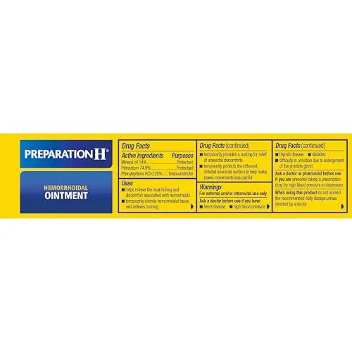 Preparation H Hemorrhoid Ointment, Itching, Burning and Discomfort Relief - 1 Oz Tube Preparation H uk supplements