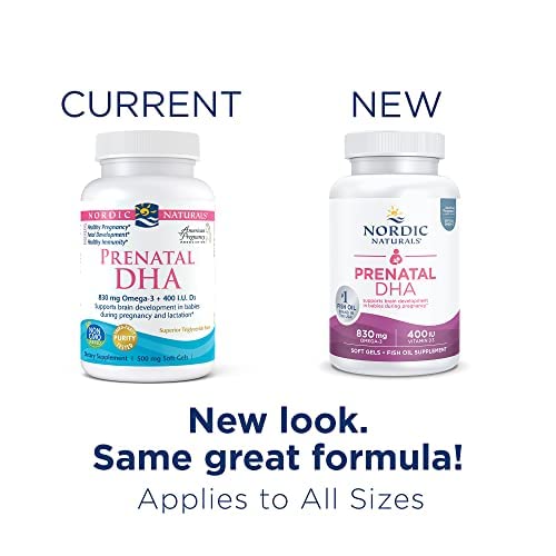 Nordic Naturals Prenatal DHA, Unflavored - 830 mg Omega-3 + 400 IU Vitamin D3-180 Soft Gels - Supports Brain Development in Babies During Pregnancy & Lactation - Non-GMO - 90 Servings Nordic Naturals uk supplements