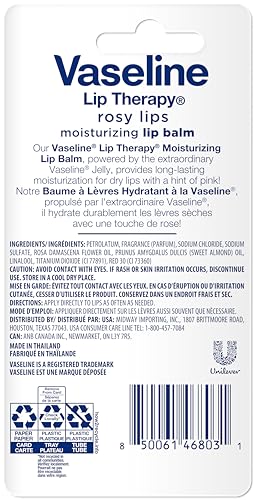 Vaseline Lip Therapy Rosy Lips Moisturizing Lip Balm - Twin Pack (2-Pack) Vaseline uk supplements