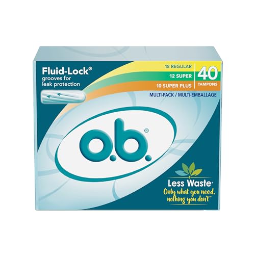 o.b. Tampons Multipack | Non-Applicator Tampon, Unscented | Regular/Super/Super Plus Tampons, 40ct o.b. uk supplements