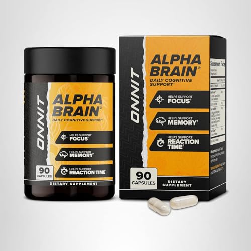 ONNIT Alpha Brain Nootropic Brain Supplement for Focus, Memory, Mental Clarity, Cognitive Support with L-Theanine and Vitamin B6, 90 Count ONNIT uk supplements