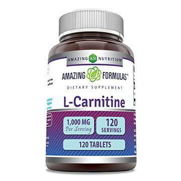Amazing Formulas L-Carnitine Fumarate 1000Mg 120 Tablets Supplement | Amino Acid Amazing Nutrition uk supplements