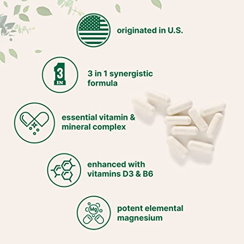Magnesium Citrate 400mg with Vitamin D3 1000IU & B6, 240 Capsules Micro Ingredients uk supplements