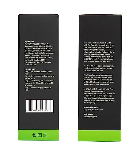 Impressive Beauty Intimate Wash for Men Natural Organic with Tea Tree Oil | pH Balanced Foam Cleansing Impressive Smile uk supplements
