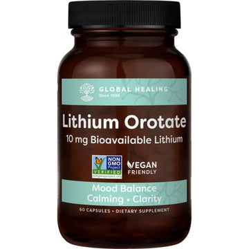 Global Healing Lithium Orotate Brain Health Supplement - Supports Mood Global Healing Center uk supplements