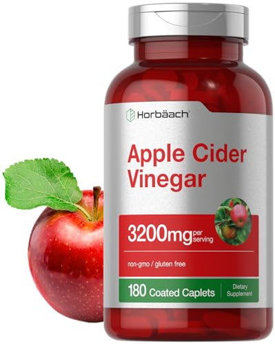 Apple Cider Vinegar Tablets 3200mg | 180 Pills | Vegetarian, Non-GMO & Gluten Free Supplement Horbäach uk supplements
