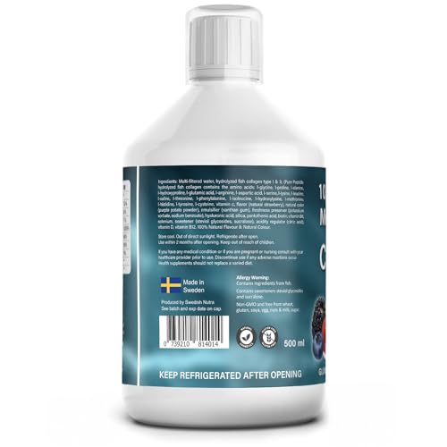Marine Collagen 2.2 Liquid 10000mg Sugar Free Ready to Drink Berry Flavour, Hyaluronic Acid, Pure Peptide, Vitamin B5, B6, B7, C, D3 Best4Group uk supplements