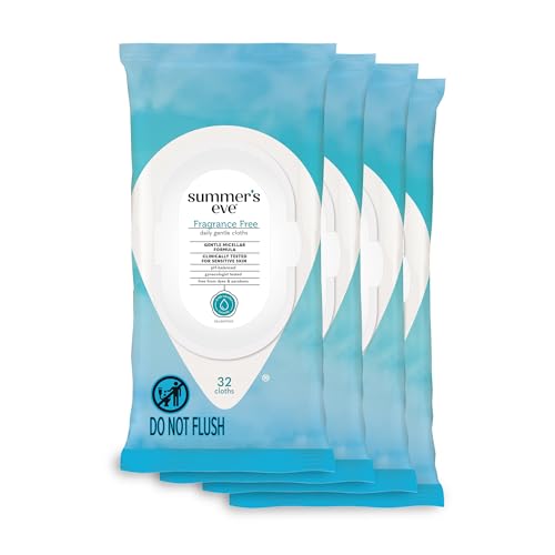 Summer's Eve Fragrance Free Gentle Daily Feminine Wipes, Removes Odor, pH balanced, 32 Count, 4 Pack Summer's Eve uk supplements